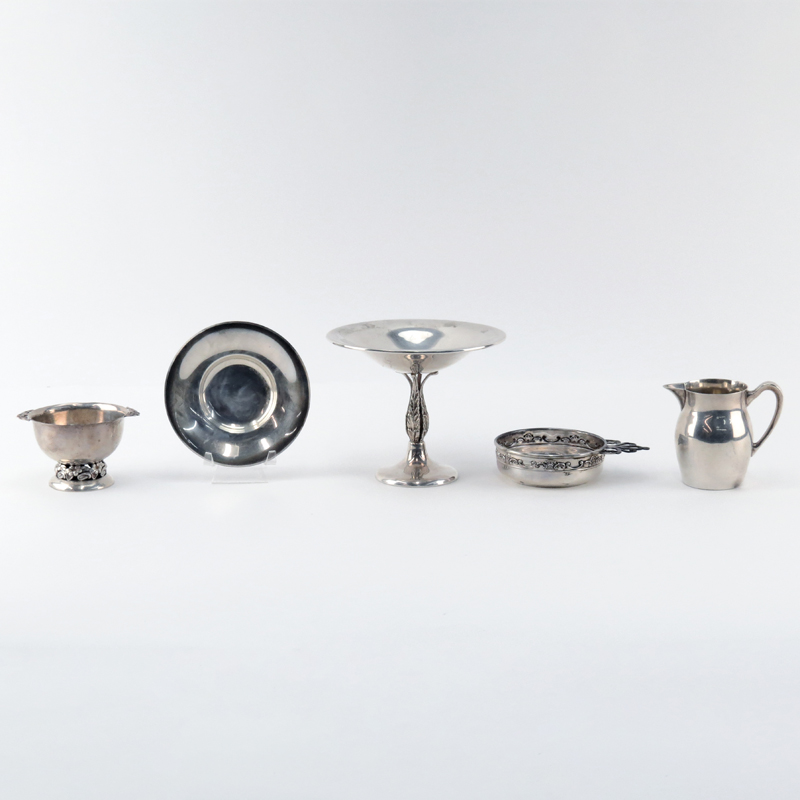 Group of Five (5) Sterling Silver Table Top Items