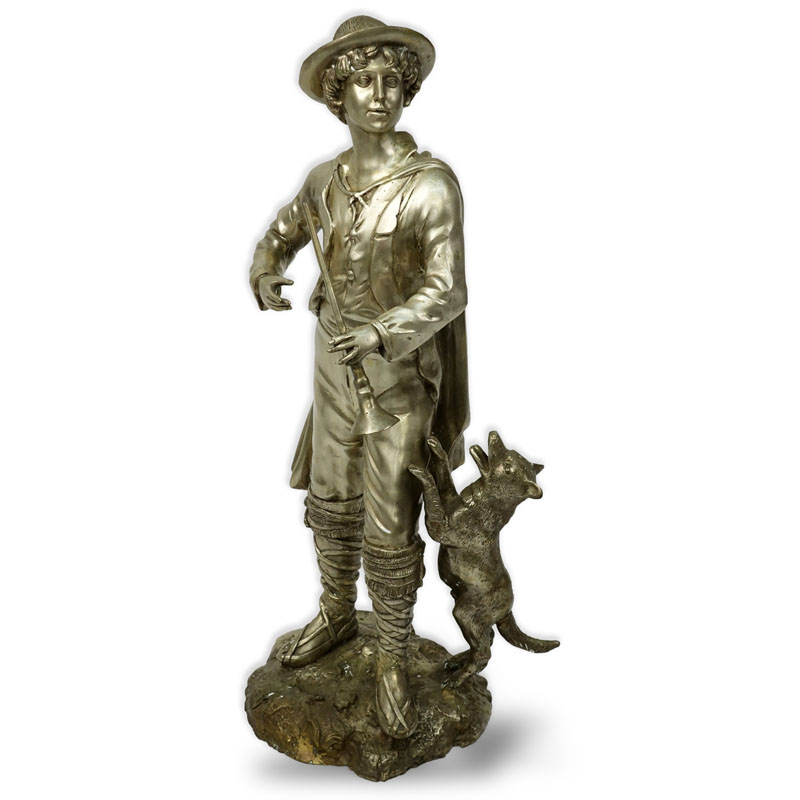 Modern European Style Silver Color Bronze Sculpture