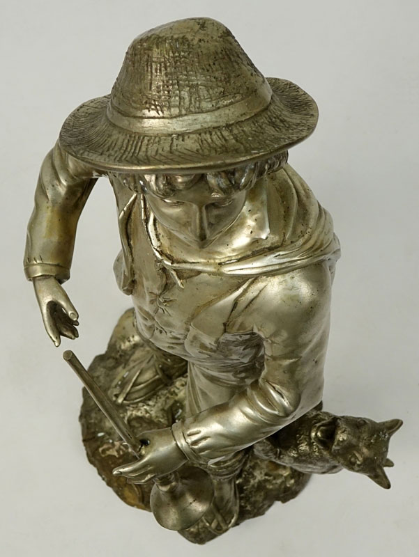 Modern European Style Silver Color Bronze Sculpture