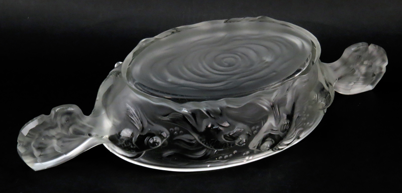 Verlys Frost Art Glass "Koi" Centerpiece Bowl