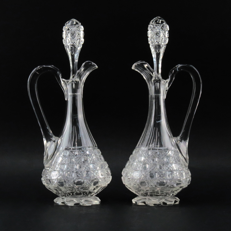 Pair of Cut Glass Decanters