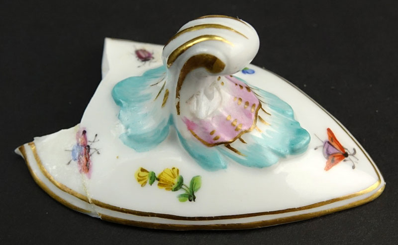 Antique Pair of Meissen Hand Painted Figural Creamers