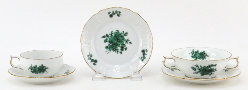 One Hundred Sixteen (116) Piece Rosenthal San Souci Green Bloom Dinnerware Set