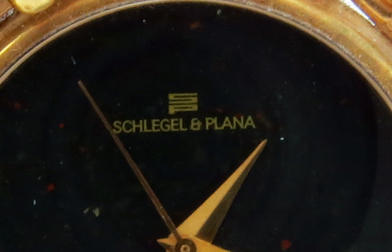 Schlegel & Plana 18 Karat Yellow Gold Surrealistic Clock Mounted On Meteor Rock