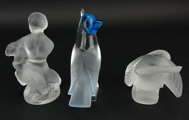 Grouping of Three (3) Lalique Crystal Figurines