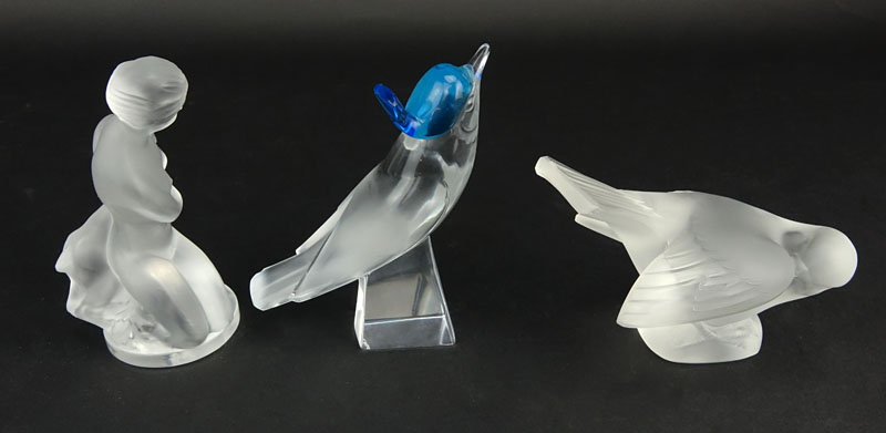 Grouping of Three (3) Lalique Crystal Figurines