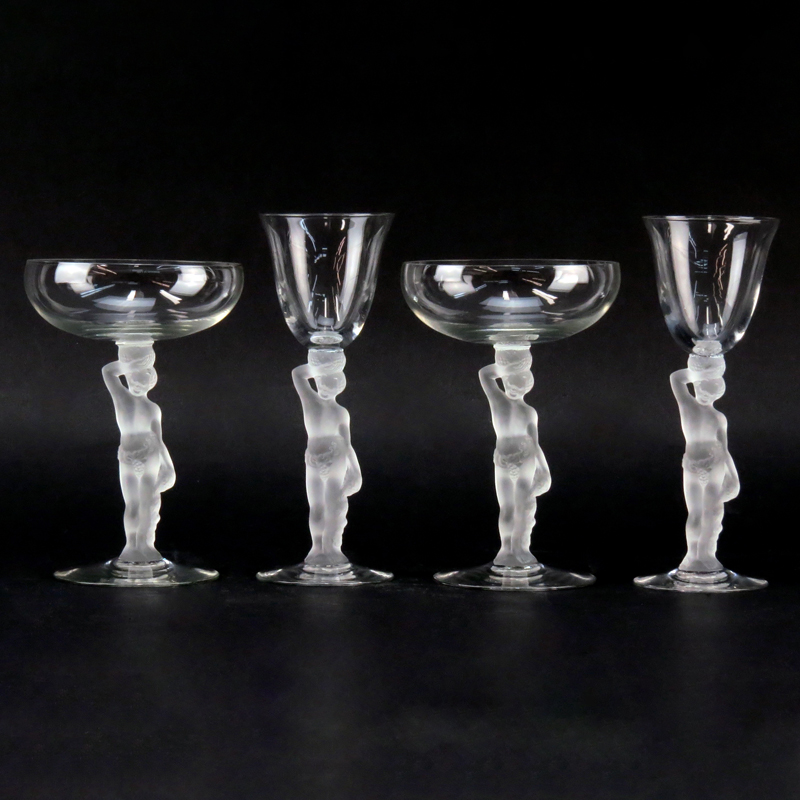 Twenty (20) Bayel Crystal "Bacchantes" Wine Glasses