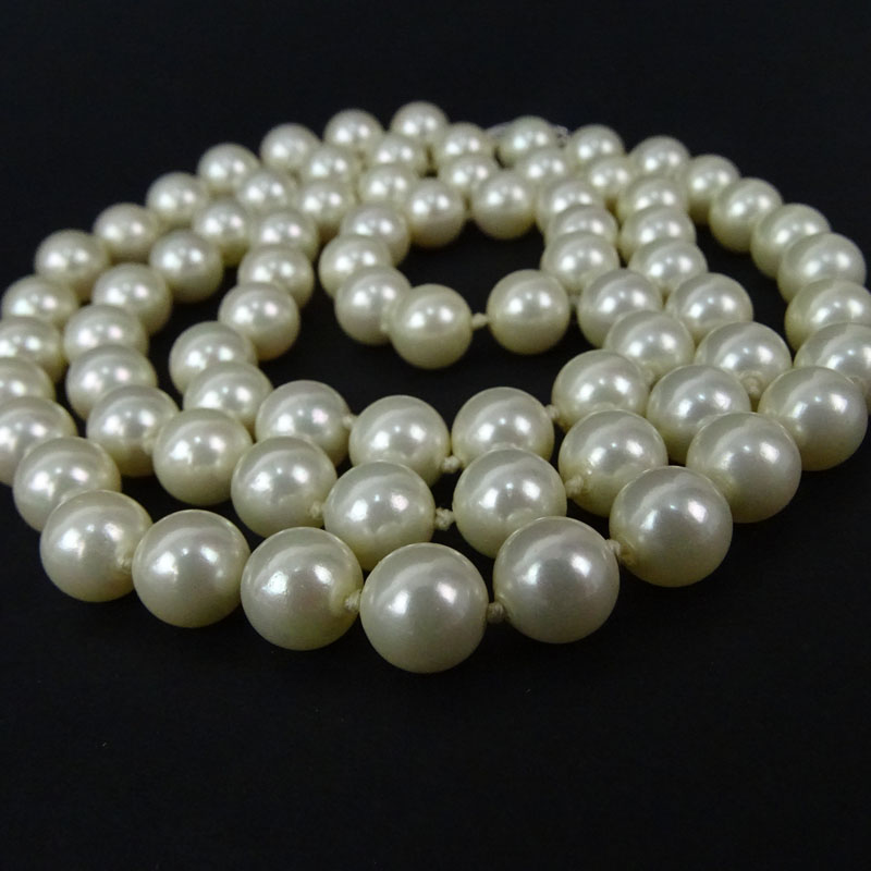 Two (2) Vintage Single Strand Pearl Necklaces