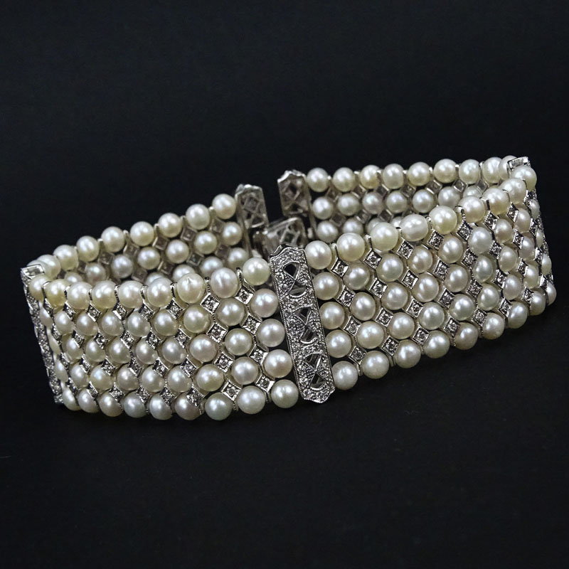 1.94 Carat Diamond and 18 Karat White Gold Bracelet.