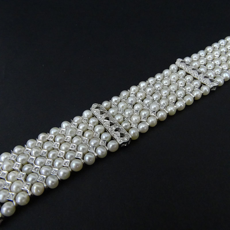 1.94 Carat Diamond and 18 Karat White Gold Bracelet.