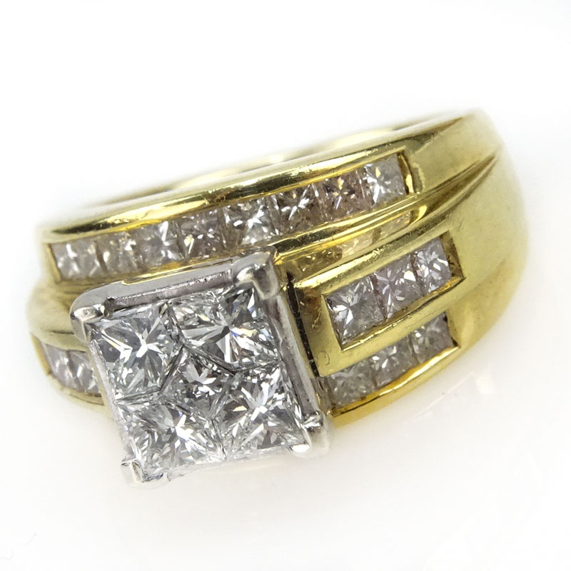 2.50 Carat Diamond and 14 Karat Yellow Gold Engagement Ring.