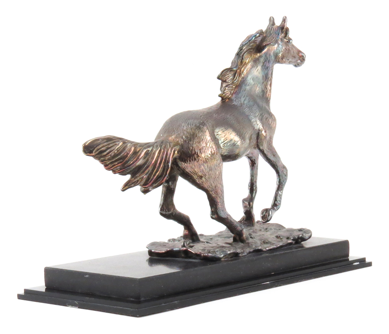 Ben Zion Judaica Sterling Silver Horse Sculpture On Base