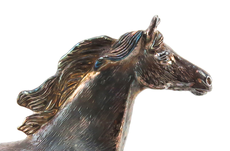 Ben Zion Judaica Sterling Silver Horse Sculpture On Base