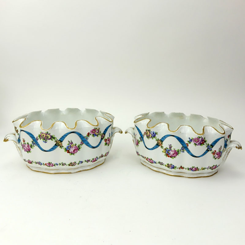 Pair of 18/19th Century French Porcelain Monteiths