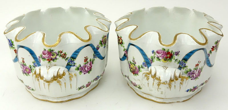 Pair of 18/19th Century French Porcelain Monteiths