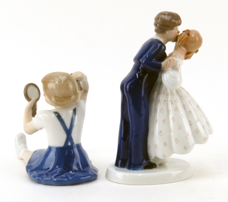 Grouping of Four (4) Bing and Grondahl Glazed Porcelain Figurines