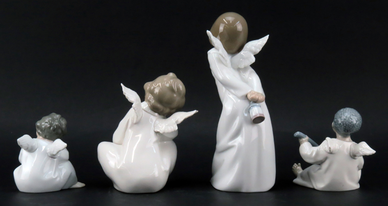 Grouping of Four (4) Lladro Glazed Porcelain Figurine