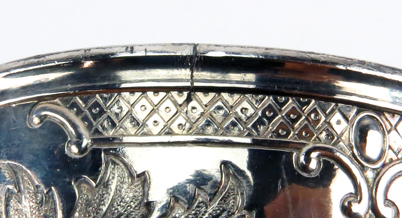 Set of Eight (8) Chased Silver Plate Goblets With Gilt Interior