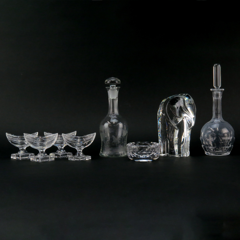 Grouping of Eight (8) Crystal Tabletop Items