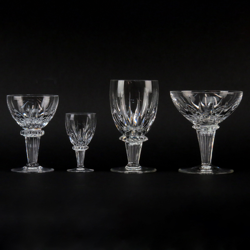 Forty Eight (49) Cut Crystal Wine Glasses In Two Sizes