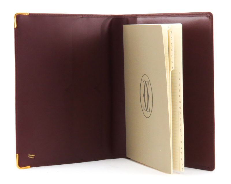 Cartier Paris Bordeaux Must De Leather Address Book/Agenda in Original Box