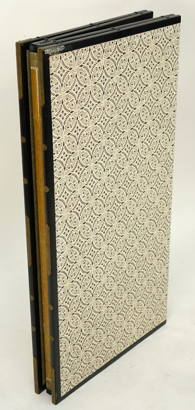 20th Century Japanese Four Panel Screen with Floral Decoration