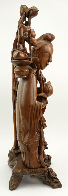 Large Chinese Guanyin Carved Wood Sculpture