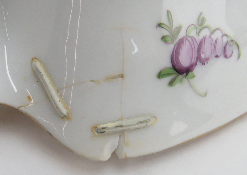 Grouping of Two (2) Hand Painted Porcelain Tabletop Items