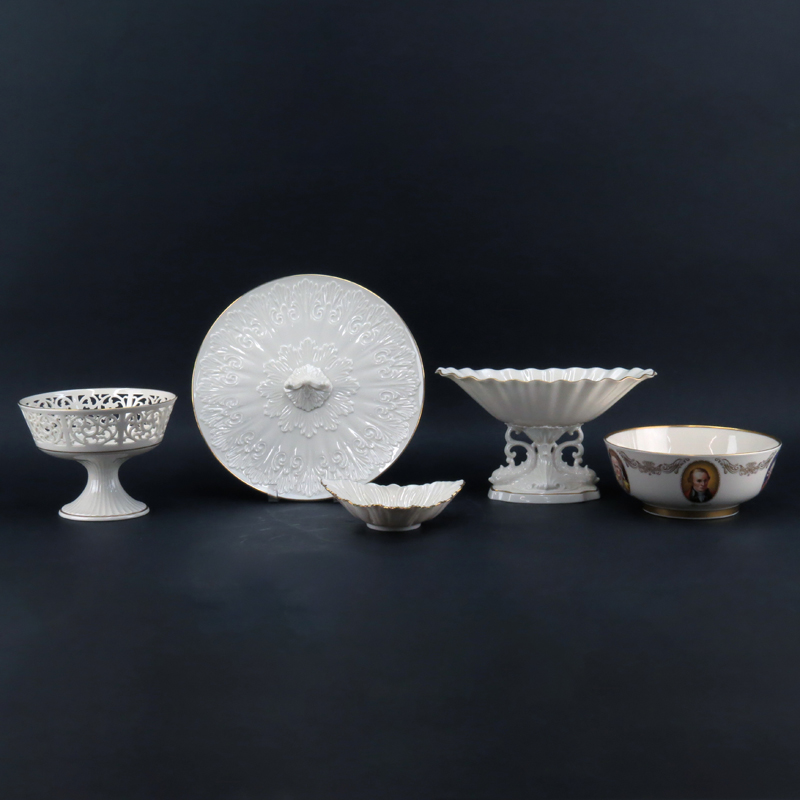 Grouping of Five (5) Lenox Porcelain Tabletop Items