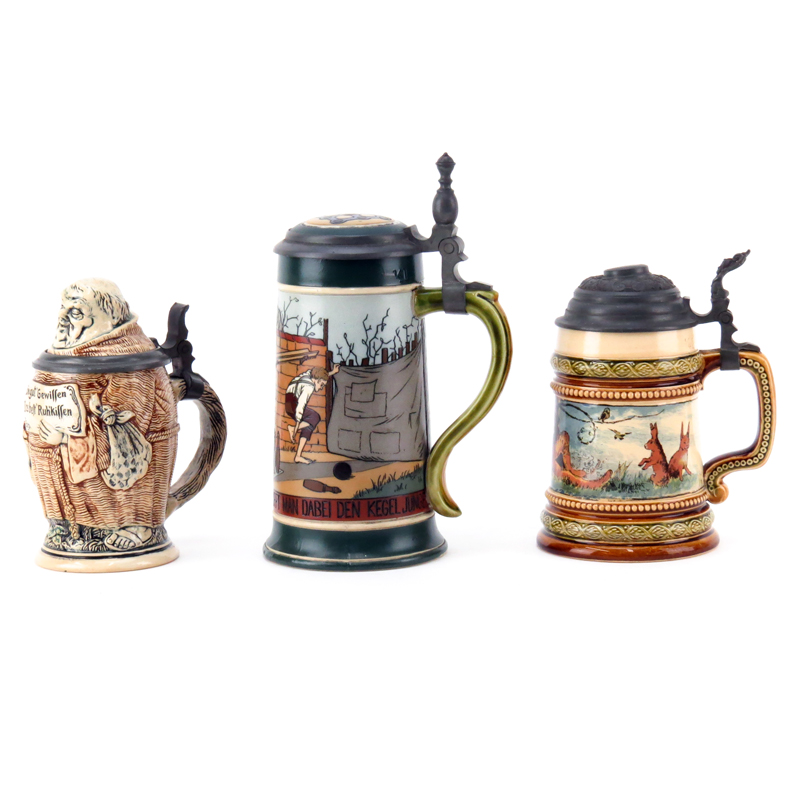 Three (3) Piece Lot of Vintage Steins