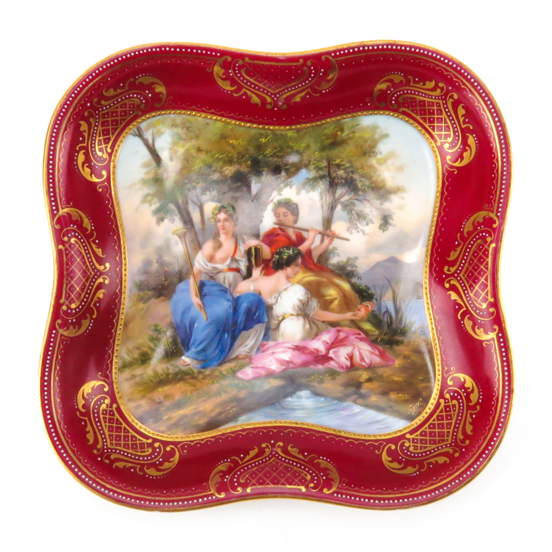 Antique Royal Vienna Porcelain Portrait Dish