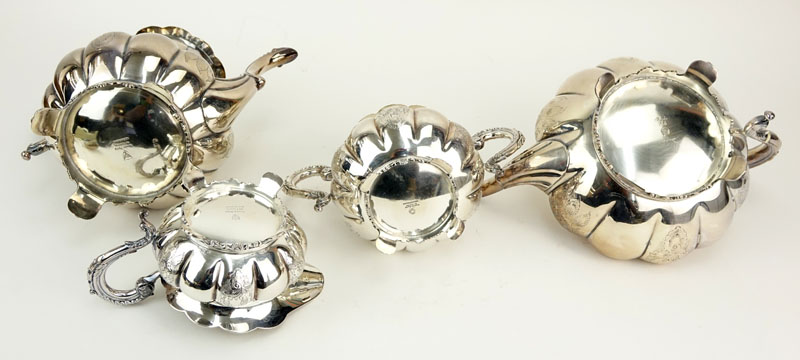 Barkers Ellis Four Piece  English Silver Plated Tea Set