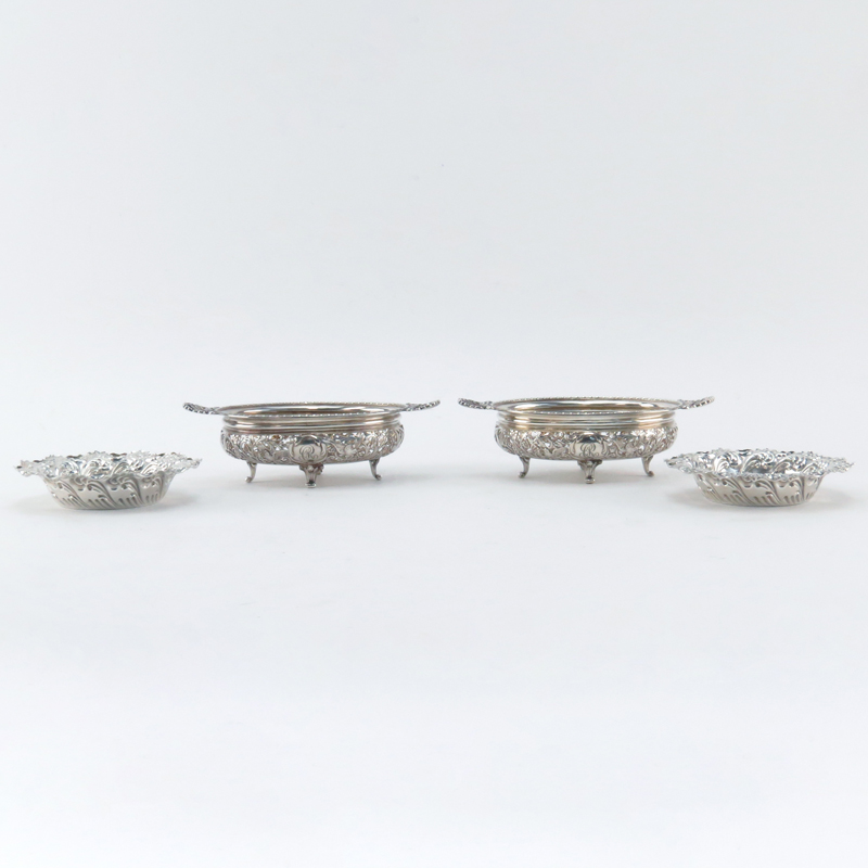 Grouping of Four (4) Antique Victorian Silver Tabletop Items