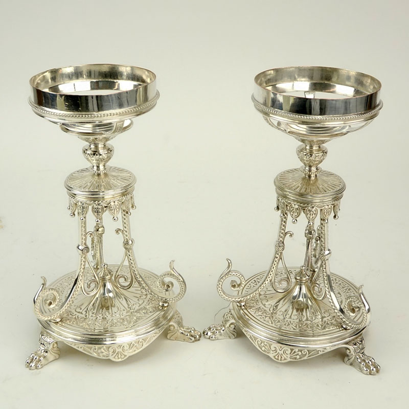 Pair of Elkington & Co Silver Plate Compote Bases