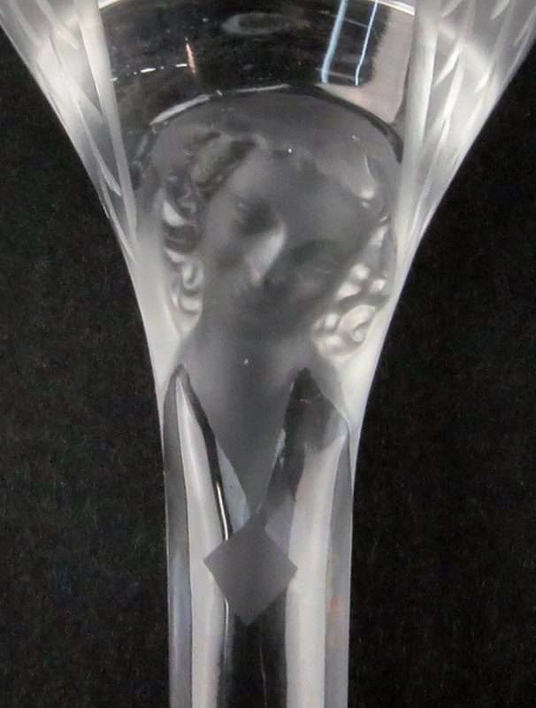 Seven (7) Lalique Crystal Ange/Angel Champagne Flutes