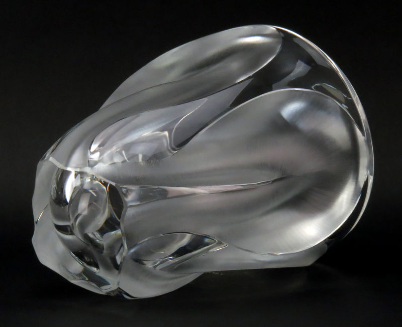 Lalique France Crystal Ingrid Vase