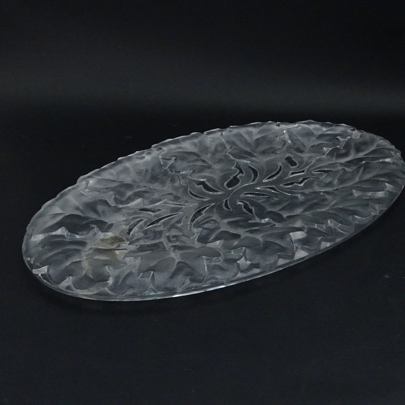 Lalique Crystal "Chene" Platter