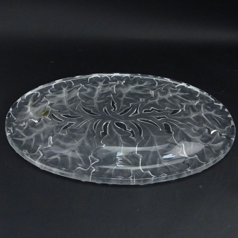 Lalique Crystal "Chene" Platter