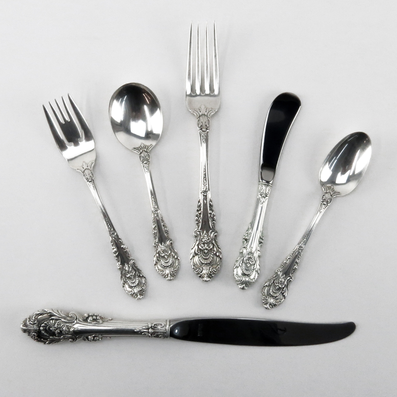 Eighty Four (84) Piece Set of Wallace "Sir Christopher" Sterling Silver Flatware