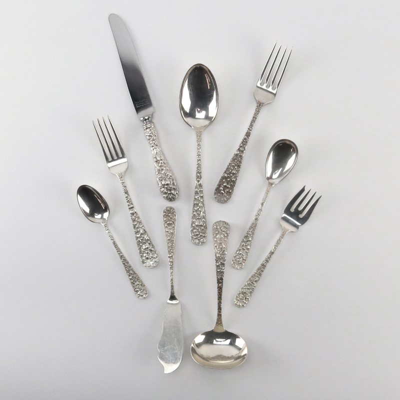 Seventy One (71) Piece Stieff Repousse Sterling Flatware