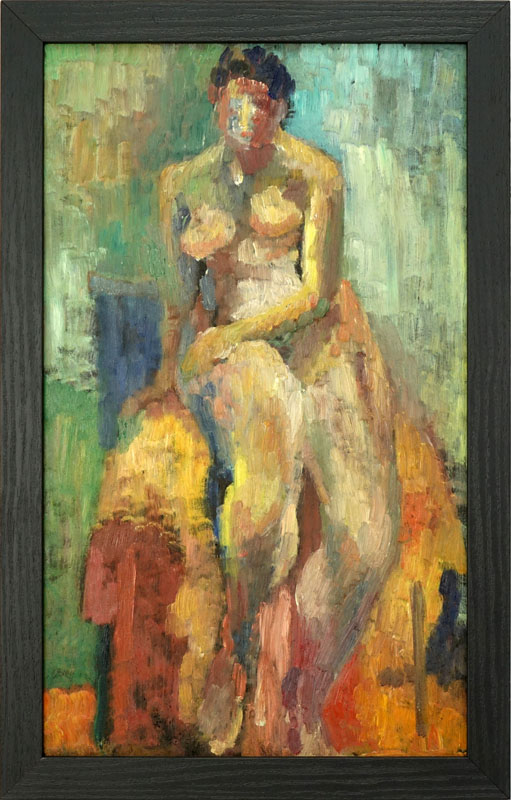 Attributed to: David Bomberg, British (1890 - 1957) Oil on panel "Nude" Unsigned