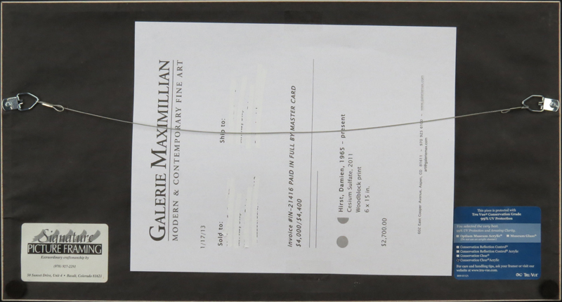 Damien Hirst, British (born 1965) Woodblock Print "Cesium Sulfate, 2011" Signed in pencil