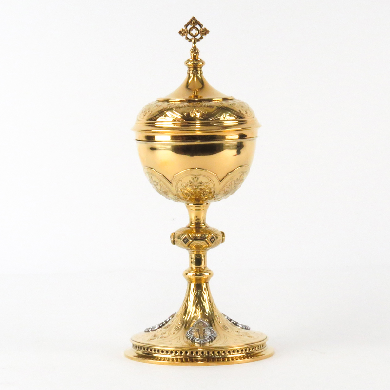 19th Century Possibly Russian Gilt Silver Chalice With Lid