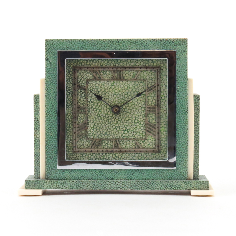 Vintage Art Deco Style Shagreen Clock
