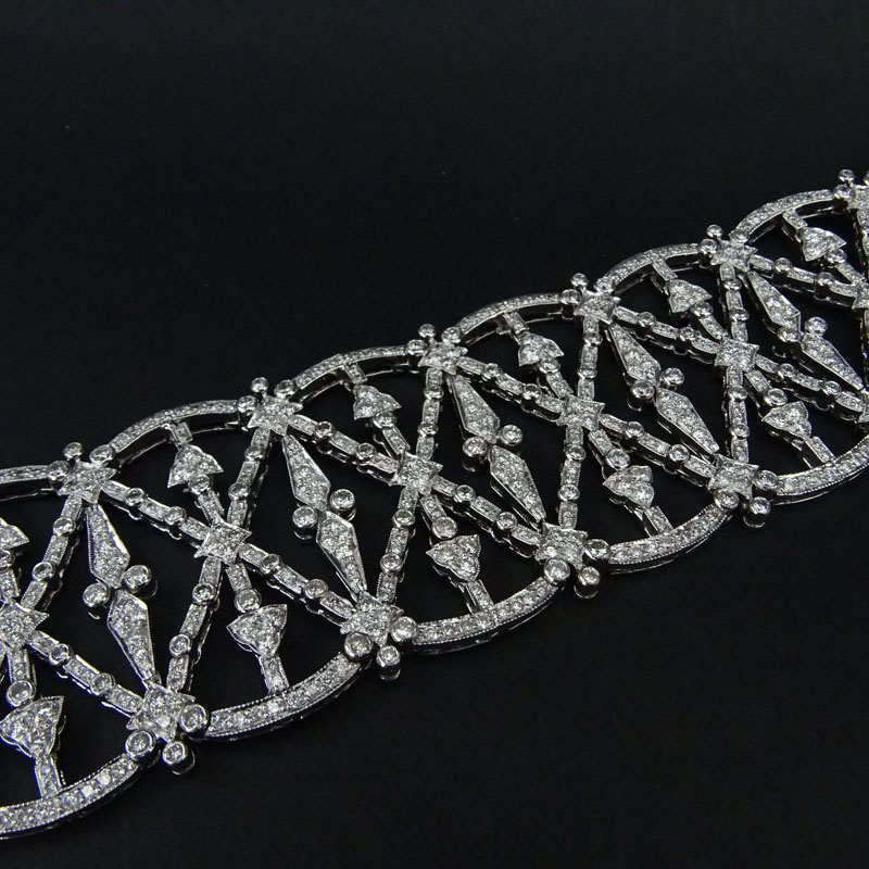 Contemporary Diamond and 18 Karat White Gold Bracelet