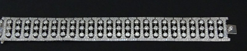 13.08 Carat Round Brilliant Cut Diamond and 18 Karat White Gold Bracelet.