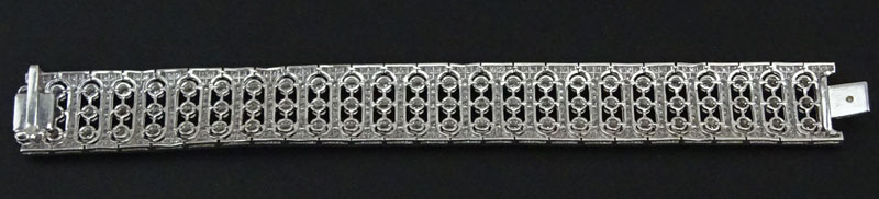 13.08 Carat Round Brilliant Cut Diamond and 18 Karat White Gold Bracelet.