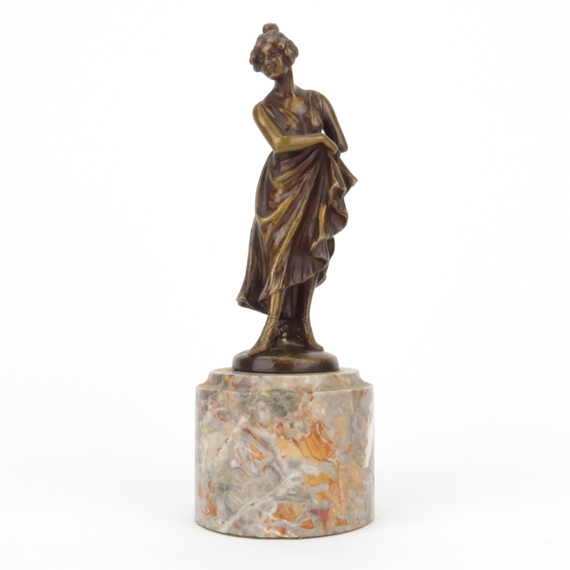 Modern Bronze Figurine on Onyx Base