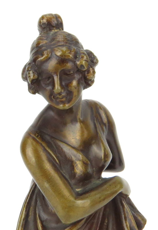 Modern Bronze Figurine on Onyx Base