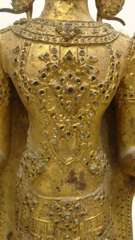 Large Antique Tibetan Gilt Bronze Buddha